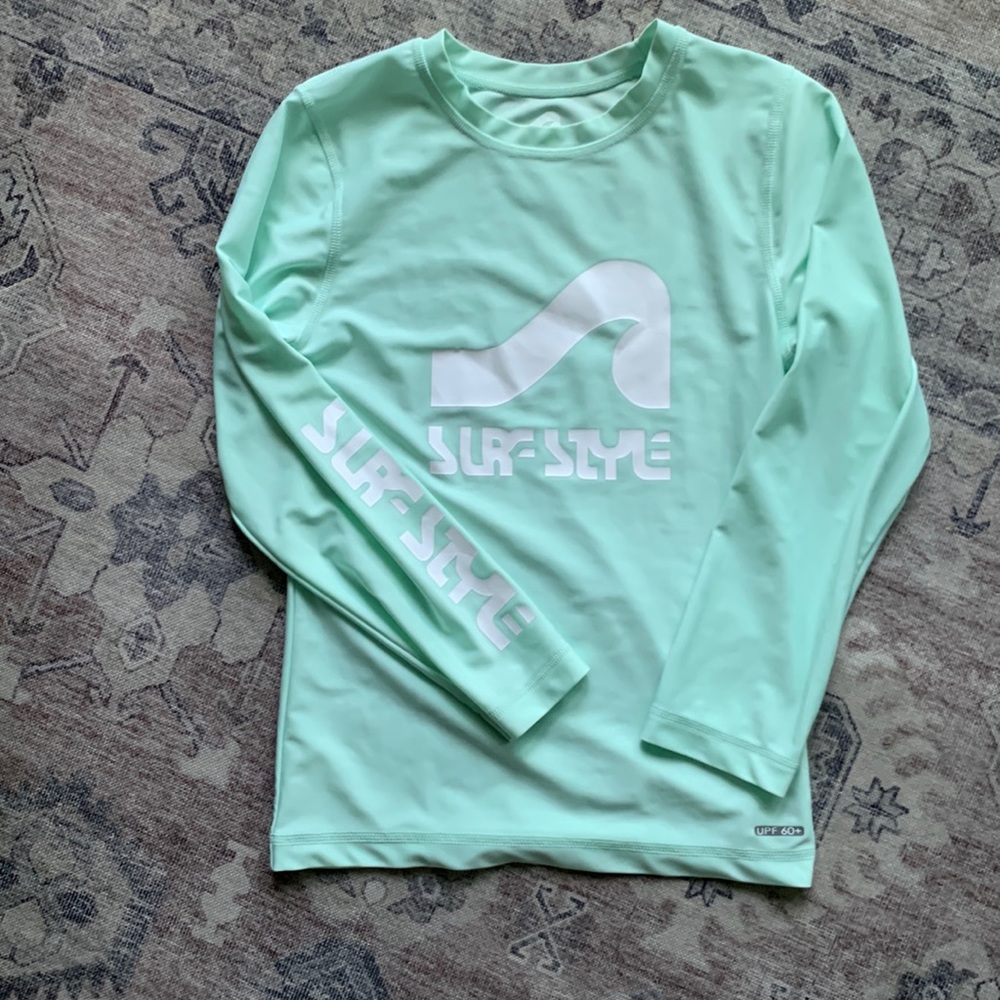 Mint green rash guard